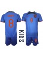 Nederländerna Cody Gakpo #8 Replika Borta Kläder Barn VM 2022 Kortärmad (+ byxor)